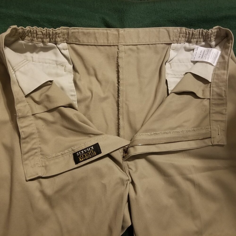 Legendary Gold 44 x 30 tan khaki pants with expanding waist band - Picture 3 of 7